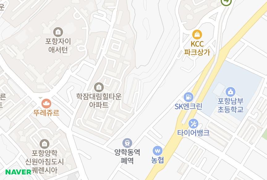 경상북도 포항시 북구 용흥동 산호양학 위치·실거래 시세 지도
