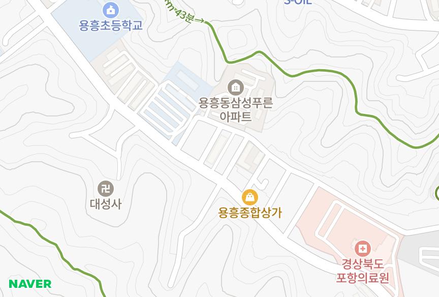 경상북도 포항시 북구 용흥동 동원맨션 위치·실거래 시세 지도