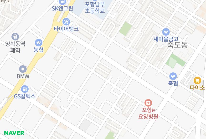 경상북도 포항시 북구 죽도동 대명그랜드맨션2차 위치·실거래 시세 지도