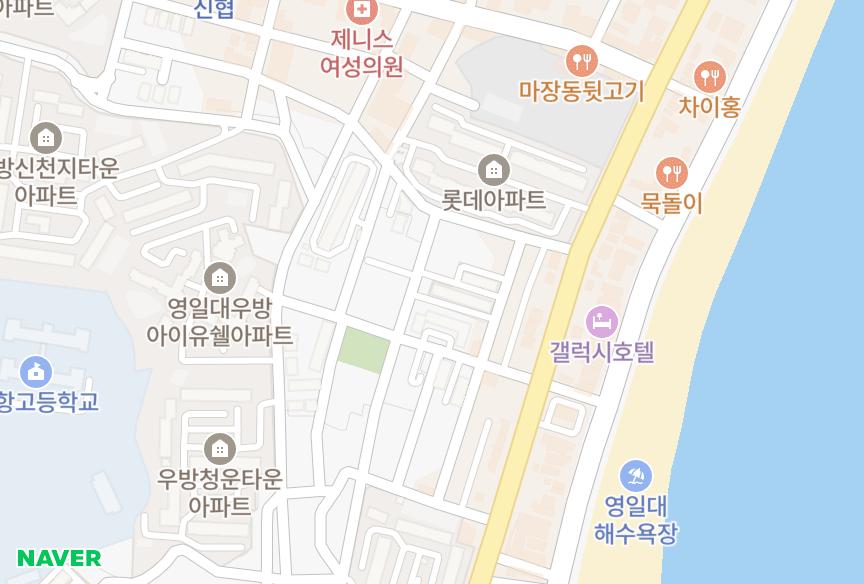 경상북도 포항시 북구 두호동 해맞이타운가동 위치·실거래 시세 지도