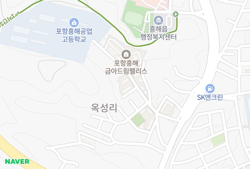 경상북도 포항시 북구 흥해읍 옥성리 대웅파크맨션 위치·실거래 시세 지도