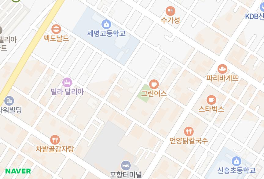 경상북도 포항시 북구 죽도동 보운메트로 위치·실거래 시세 지도