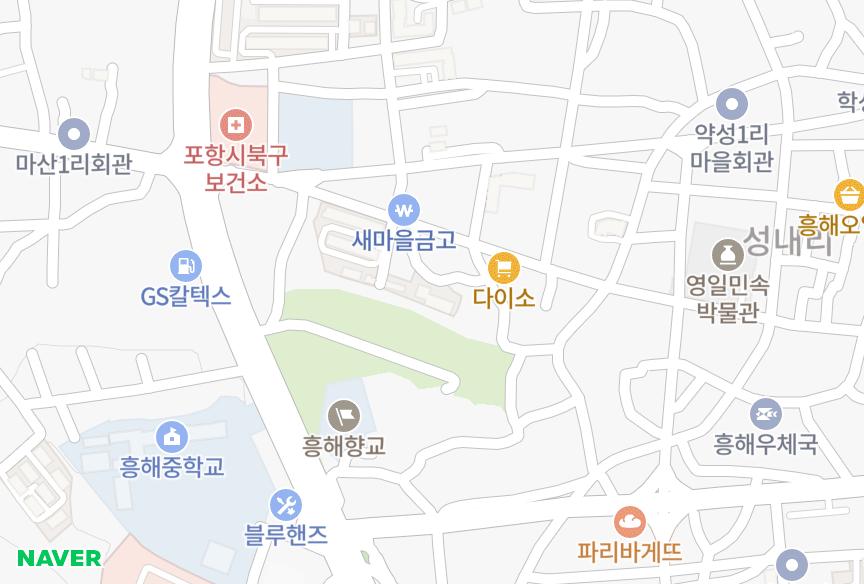 경상북도 포항시 북구 흥해읍 옥성리 상용2차 위치·실거래 시세 지도