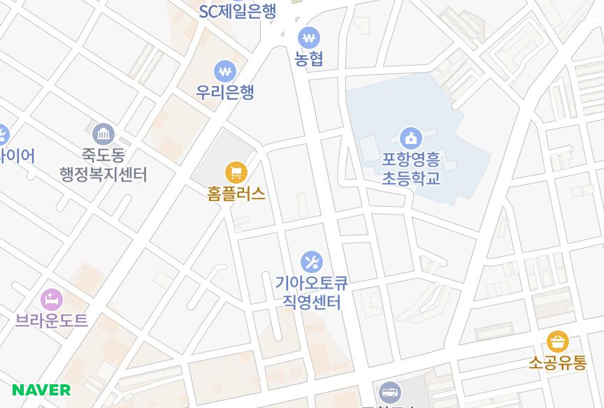 경상북도 포항시 북구 죽도동 우일죽도타운힐스 위치·실거래 시세 지도