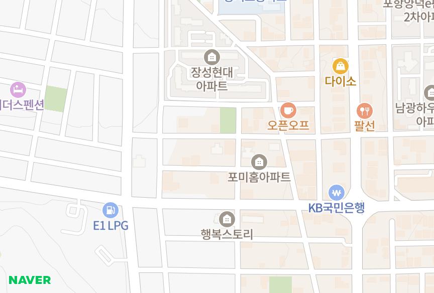 경상북도 포항시 북구 장성동 풀니스2차 위치·실거래 시세 지도