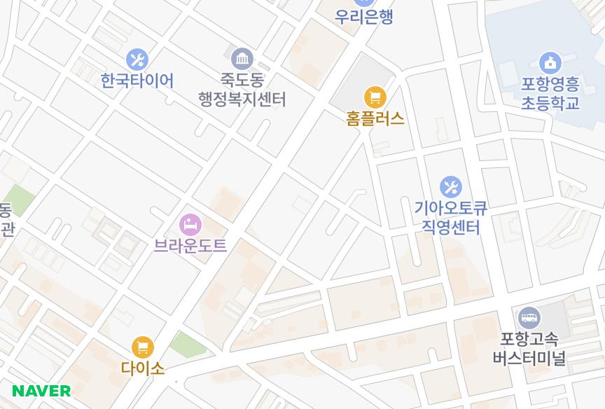 경상북도 포항시 북구 죽도동 죽도시티캐슬 위치·실거래 시세 지도