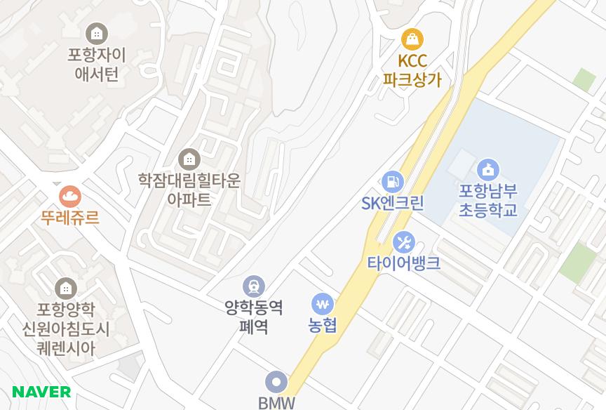 경상북도 포항시 북구 용흥동 신성힐사이드 위치·실거래 시세 지도