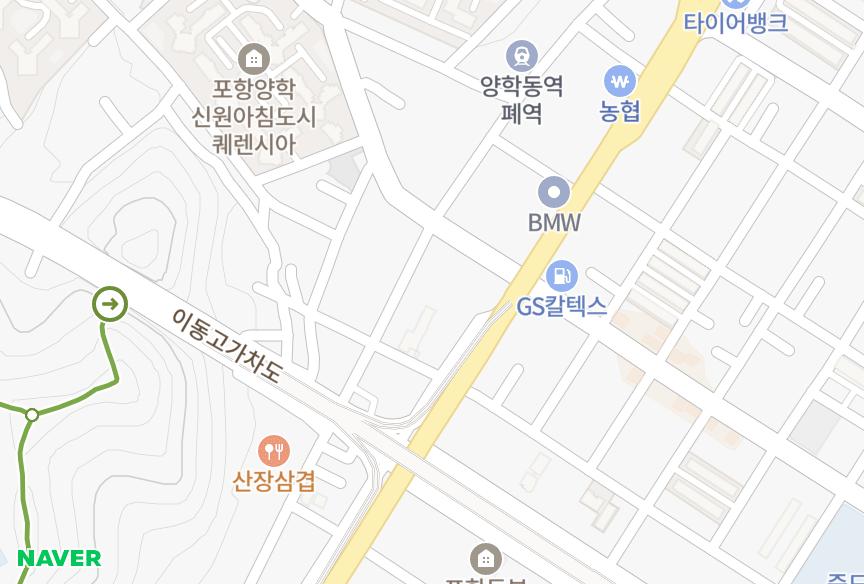 경상북도 포항시 북구 득량동 삼양가든빌라 위치·실거래 시세 지도