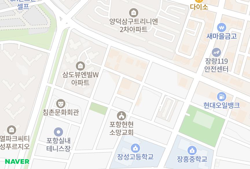 경상북도 포항시 북구 장성동 삼우펠리스 위치·실거래 시세 지도