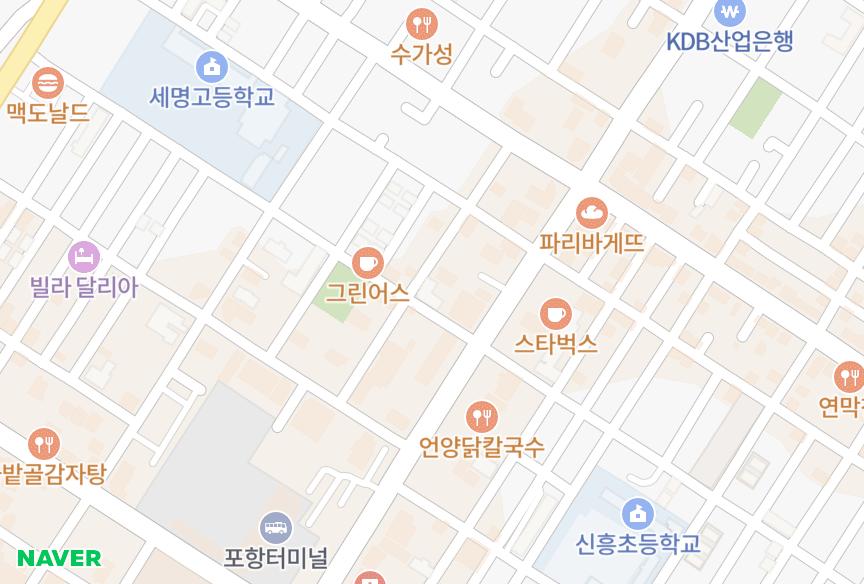 경상북도 포항시 북구 죽도동 석우리치타운 위치·실거래 시세 지도