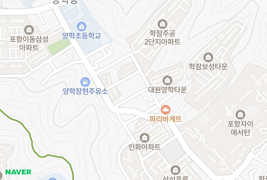 경상북도 포항시 북구 학잠동 삼양 위치·실거래 시세 지도