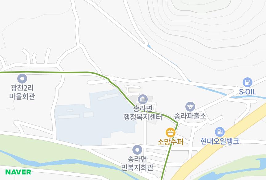 경상북도 포항시 북구 송라면 광천리 보경그린파크 위치·실거래 시세 지도