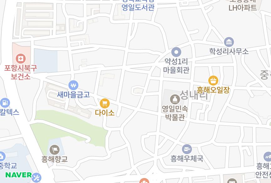경상북도 포항시 북구 흥해읍 옥성리 대신 위치·실거래 시세 지도