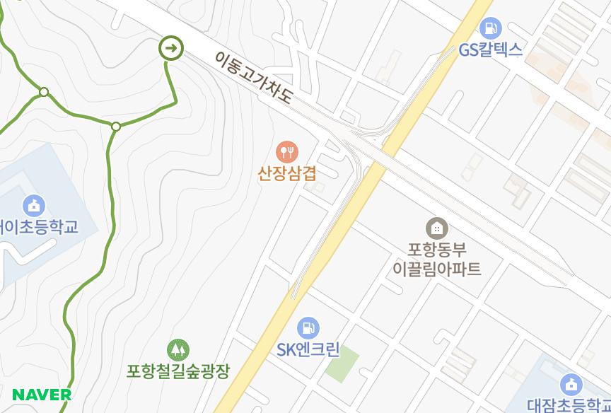 경상북도 포항시 북구 득량동 우성득량2차 위치·실거래 시세 지도