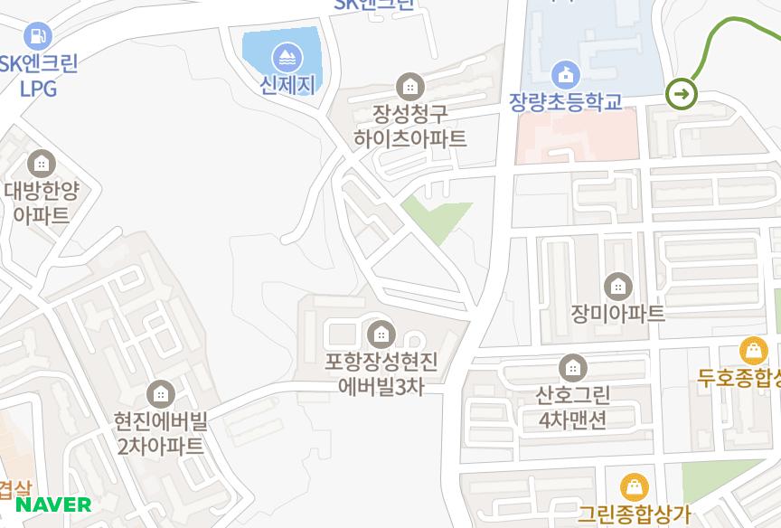 경상북도 포항시 북구 장성동 정안골든빌라 위치·실거래 시세 지도