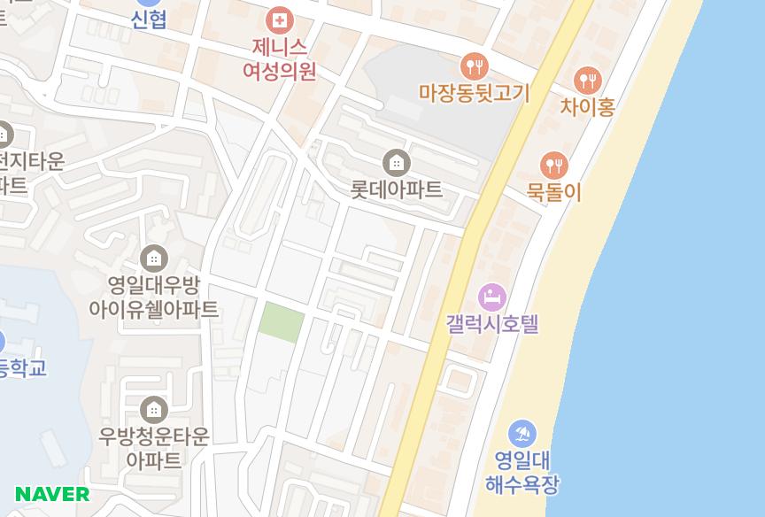 경상북도 포항시 북구 두호동 해맞이타운나동 위치·실거래 시세 지도
