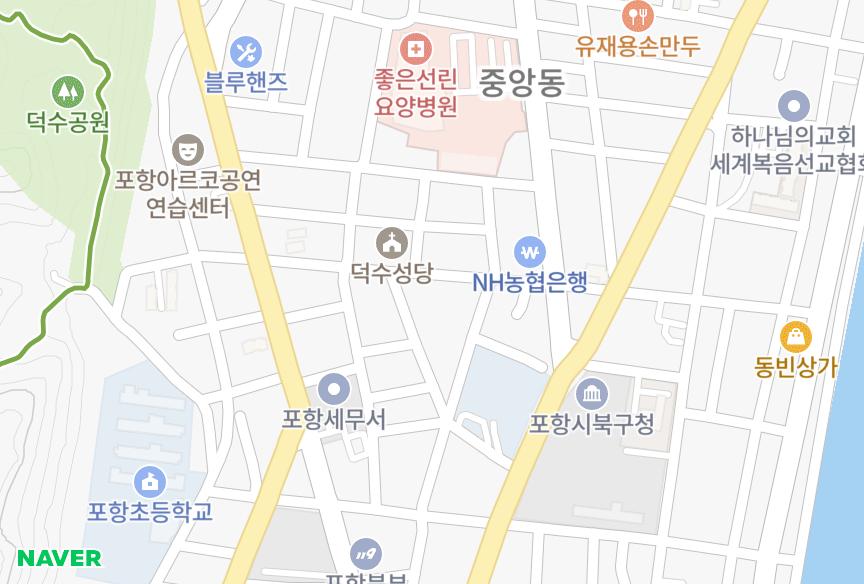 경상북도 포항시 북구 덕수동 청우맨션 위치·실거래 시세 지도