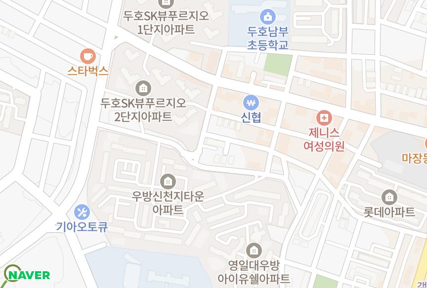 경상북도 포항시 북구 두호동 한미두호가든2차 위치·실거래 시세 지도
