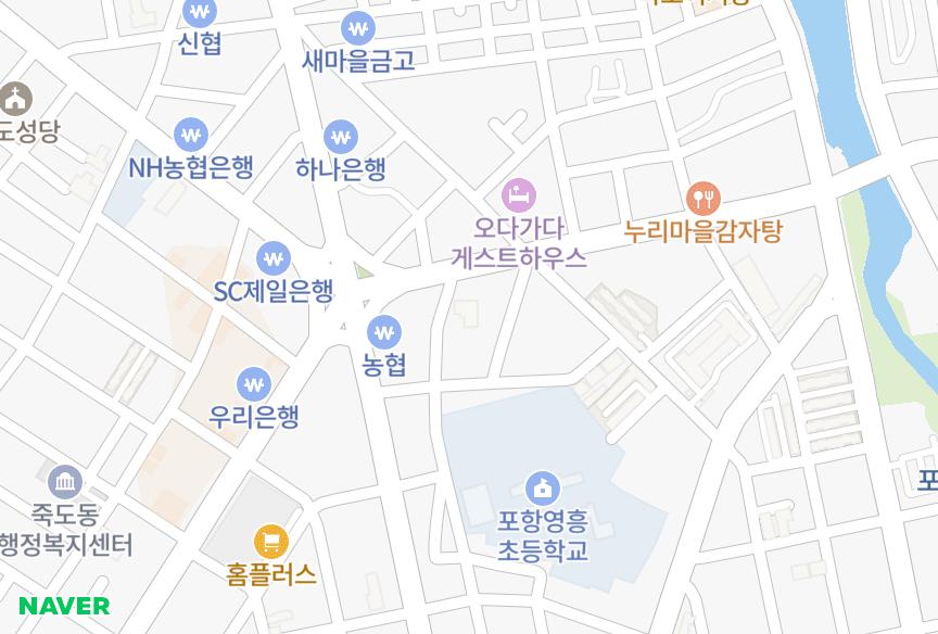 경상북도 포항시 북구 죽도동 죽도델라이츠2차 위치·실거래 시세 지도