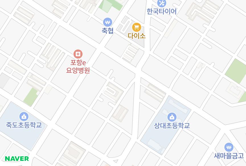 경상북도 포항시 북구 죽도동 삼양비젼맨션 위치·실거래 시세 지도