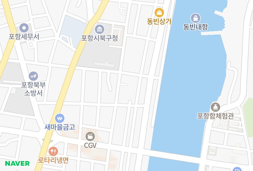 경상북도 포항시 북구 동빈2가 동빈2가축복웰빙타운2차 위치·실거래 시세 지도