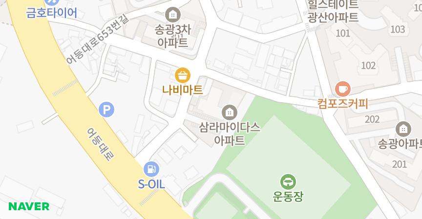 삼라마이다스 위치 지도