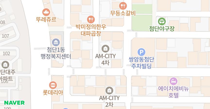 에이엠시티4차 위치 지도