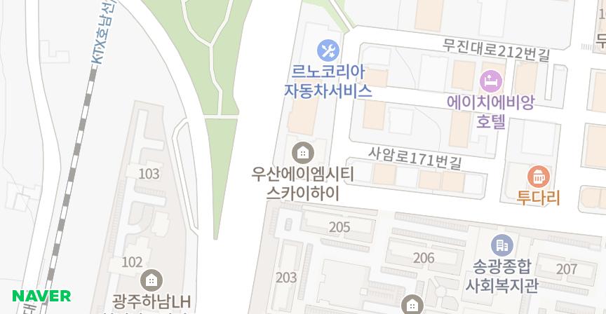 우산동AM-City스카이하이 위치 지도