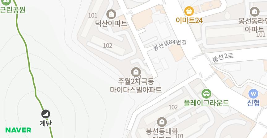 주월2차마이다스빌 위치 지도