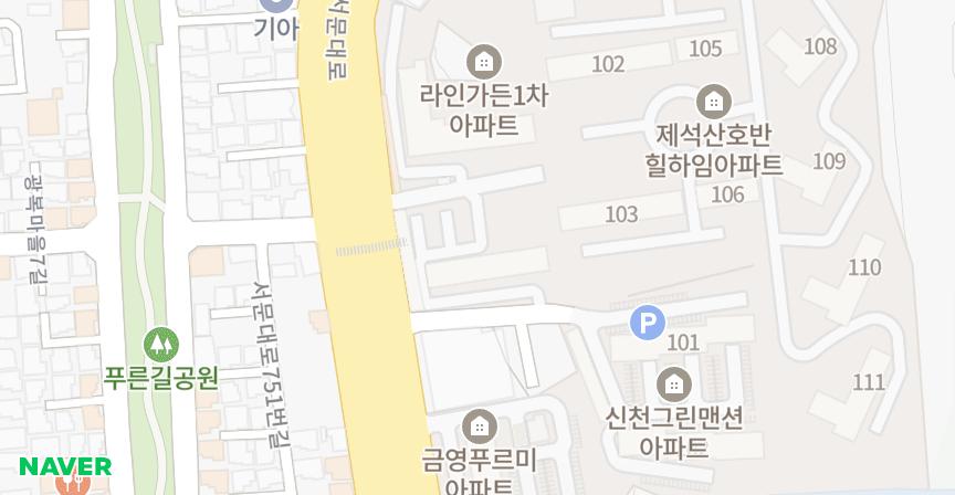 라인가든2차 위치 지도