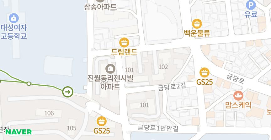 정우 위치 지도