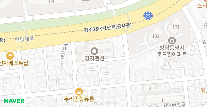 명지 위치 지도
