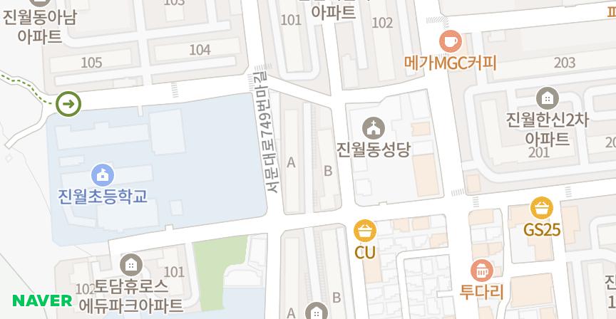 우정 위치 지도