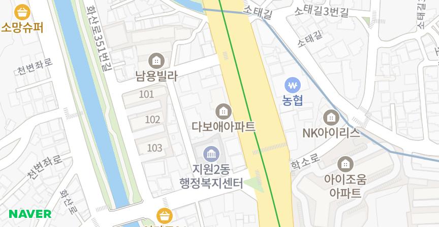 다보애 위치 지도