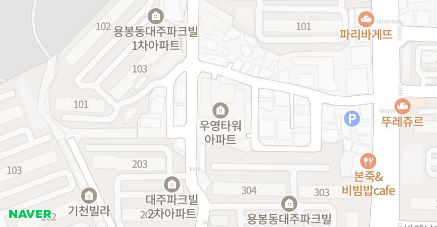 우영 위치 지도