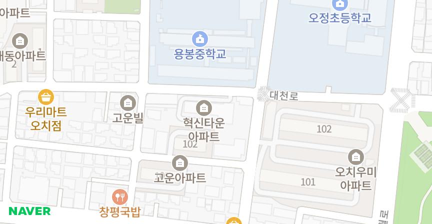 혁신타운 위치 지도