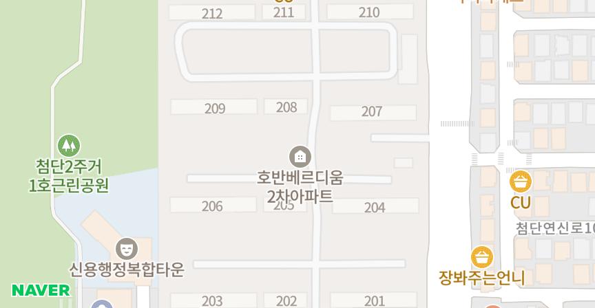 광주첨단2지구호반베르디움2단지 위치 지도