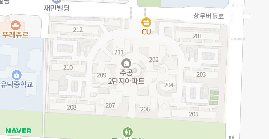 버들마을상무주공2단지 위치 지도