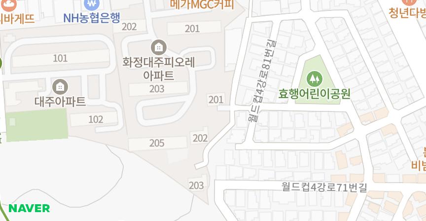 화정2차영무예다음 위치 지도