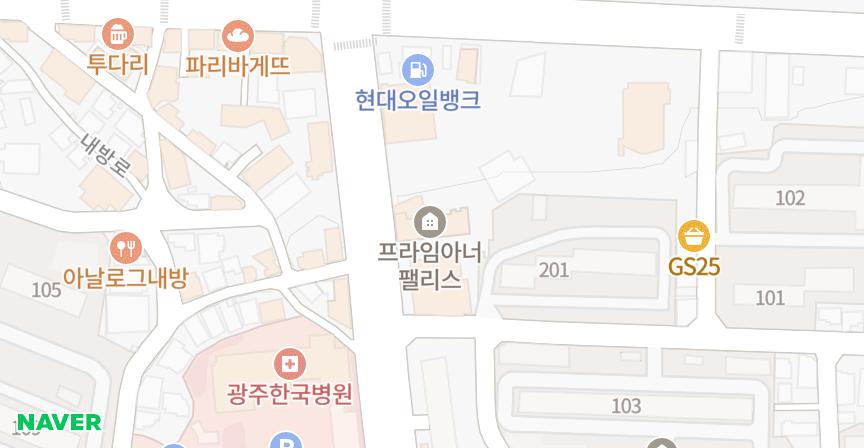 쌍촌아너팰리스 위치 지도