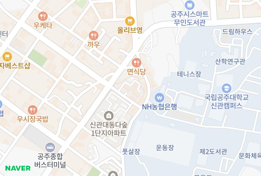 충청남도 공주시 신관동 대동다숲2단지 위치·실거래 시세 지도