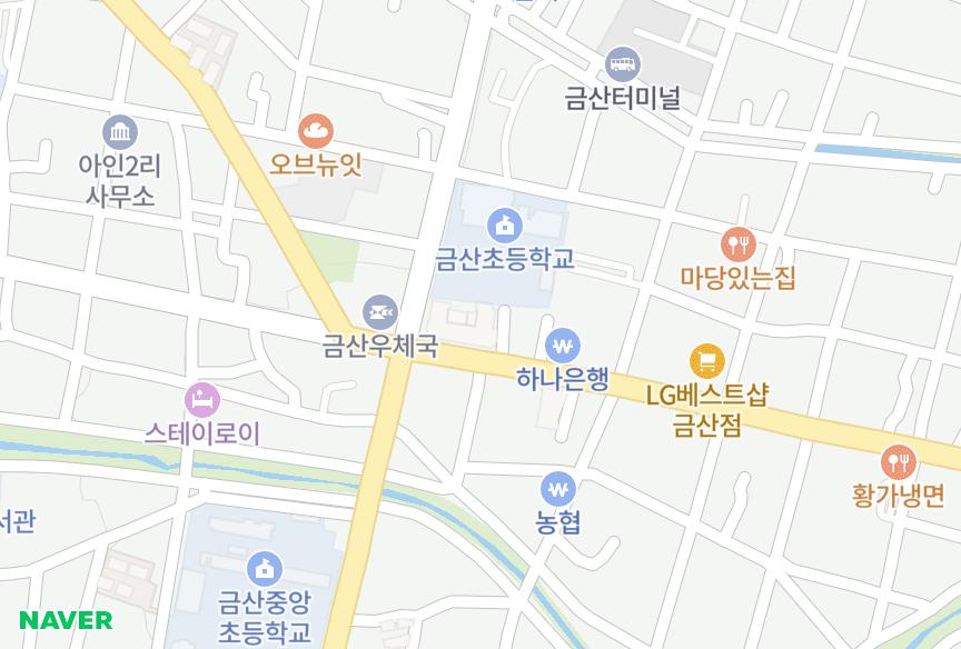 충청남도 금산군 금산읍 상리 엔이시티1차 위치·실거래 시세 지도