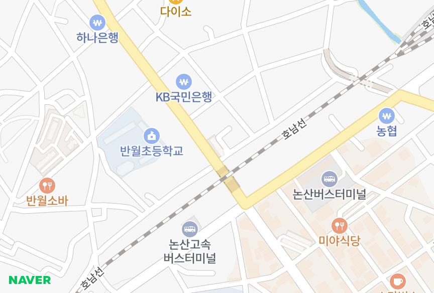 충청남도 논산시 반월동 논산휴드림 위치·실거래 시세 지도