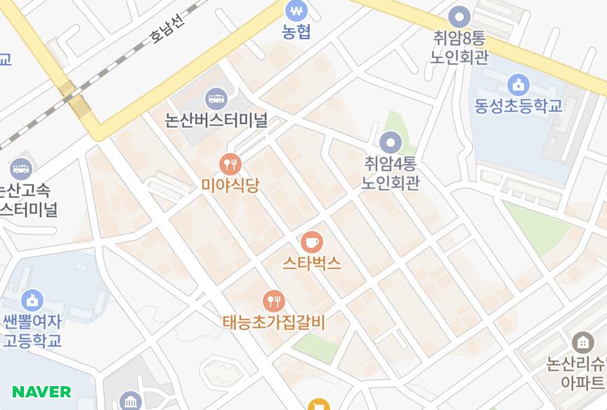 충청남도 논산시 취암동 금화 위치·실거래 시세 지도
