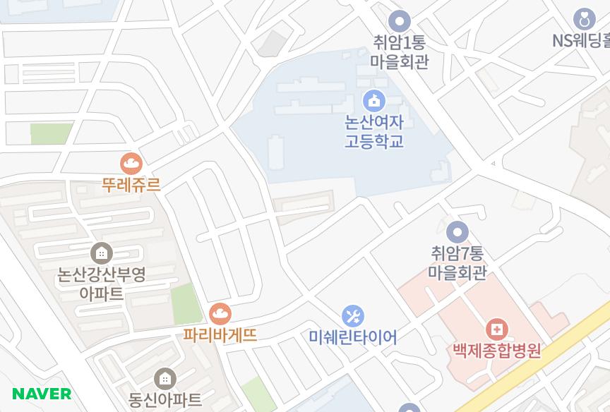 충청남도 논산시 취암동 남양 위치·실거래 시세 지도