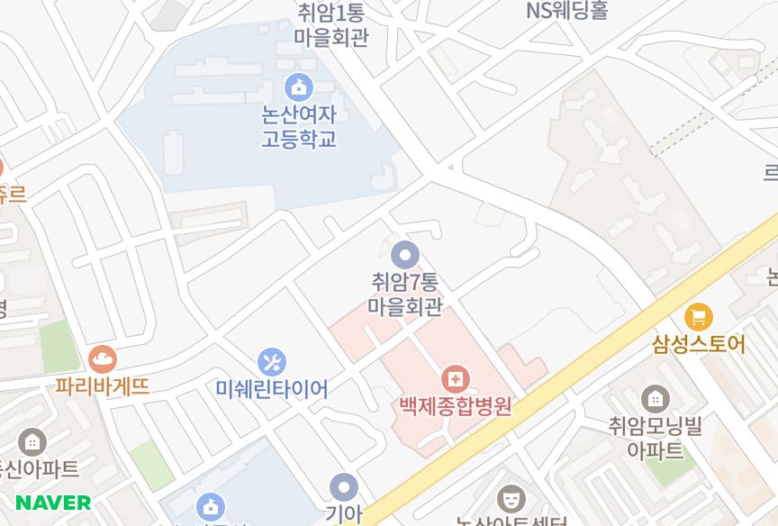 충청남도 논산시 취암동 신원놀뫼 위치·실거래 시세 지도