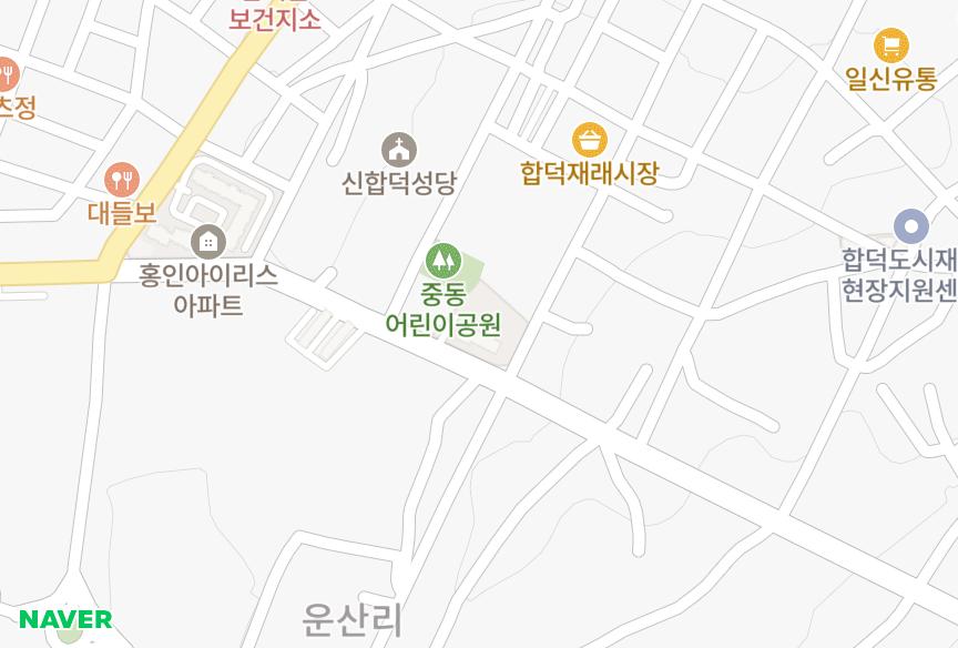 충청남도 당진시 합덕읍 운산리 한경크리스탈 위치·실거래 시세 지도