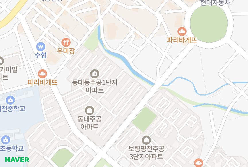충청남도 보령시 동대동 동대주공2차 위치·실거래 시세 지도