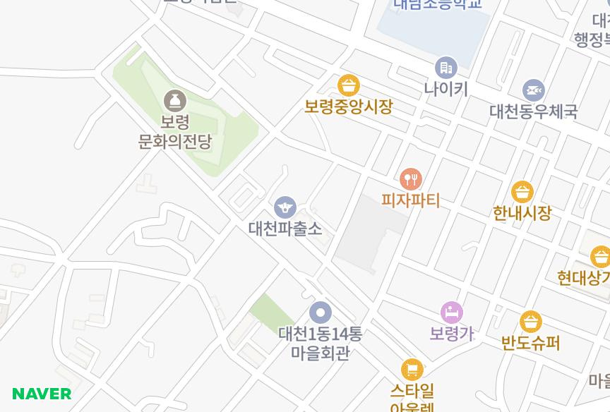 충청남도 보령시 대천동 무학 위치·실거래 시세 지도