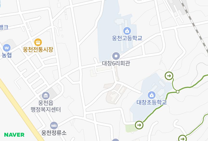 충청남도 보령시 웅천읍 대창리 목화 위치·실거래 시세 지도